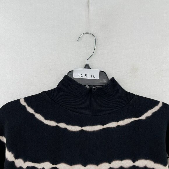 Wild Fable Sweater Women's Sz S Black Knitted Tie-Dye Striped Mock Neck Pullover - Picture 12 of 12